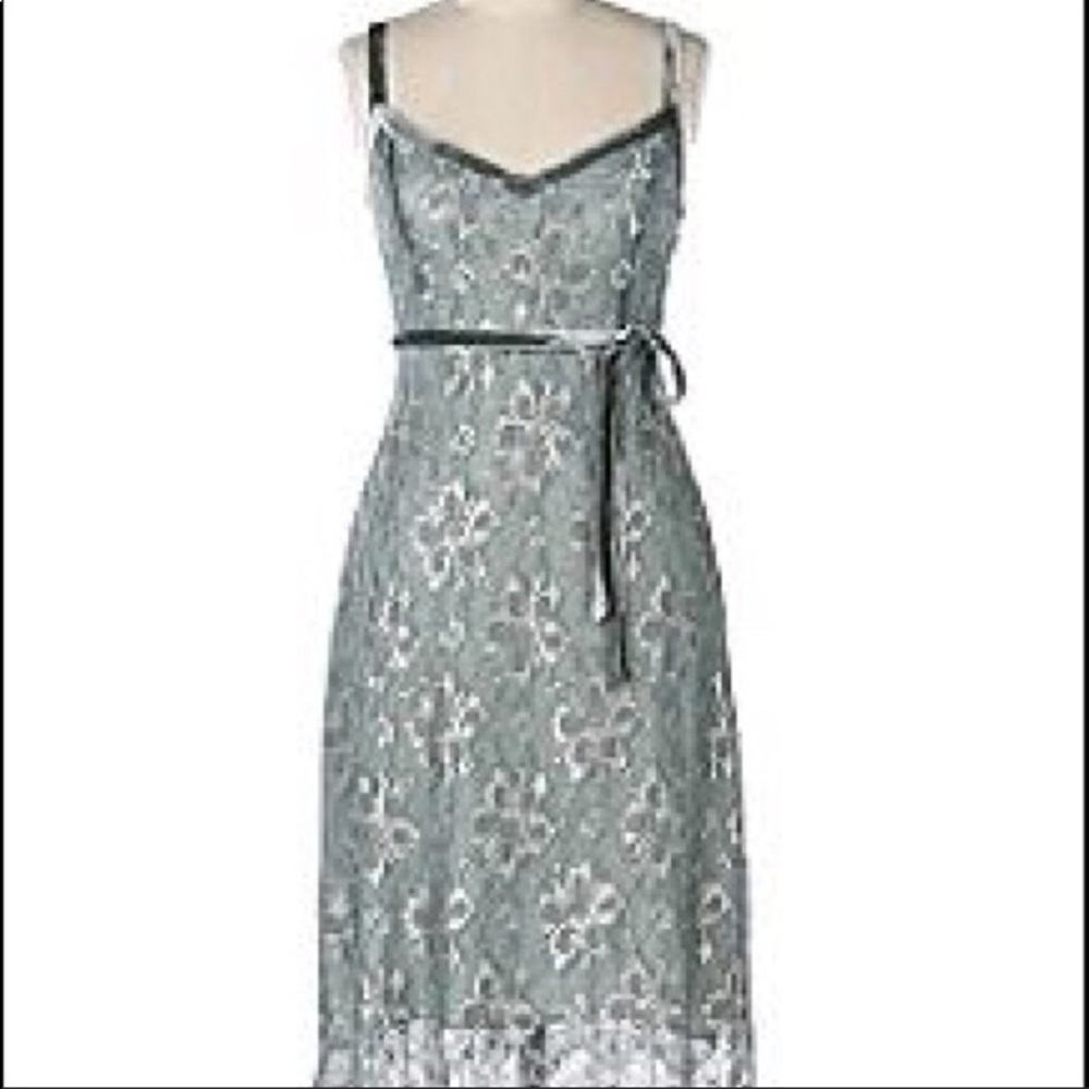 Anthropologie sz 6 lace dress 2005 Cottagecore Y2K Vintage sage champagne fairy